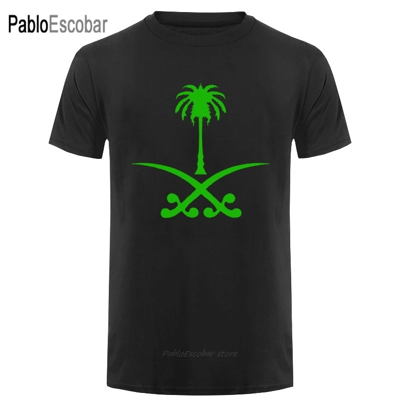 Saudi Arabia T Shirts Tops Men Cotton Shirt Short Sleeve Arabian Flag T-shirt Mans Tshirt | Мужская одежда