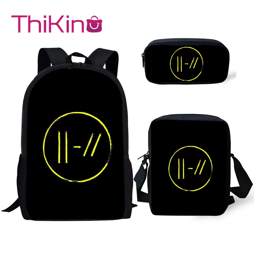 Thikin Twenty One Pilots 3 шт. детская модная школьная сумка для школьный рюкзак для мальчиков для подростков мальчиков девочек Детский рюкзак для книг