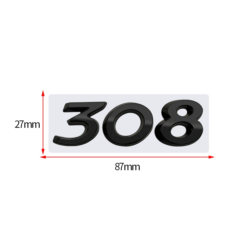 3D Glossy Black Chrome Silver Metal Logo Emblem Badge Decal Car Sticker for Peugeot  308 Car Accessories - AliExpress