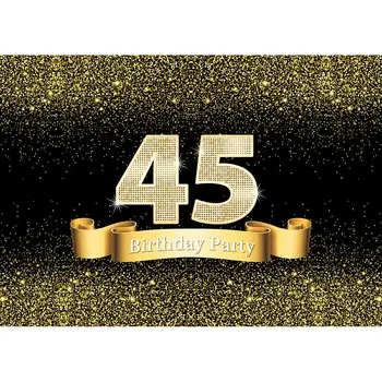 

Photography Backdrops Golden Sand Glitter Sparkle Customized Background Photo Studio for 45 Happy Birthday Party Photophone