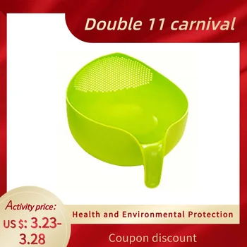 

Promotion! Durable Rice Washing Filter Strainer Kitchen Tool Beans Peas Sieve Basket Colanders Cleaning Gadget Filtering With Ha