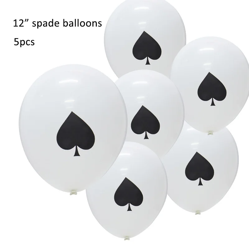 spade balloons-5pc Волшебные украшения на день рождения Детские фотостудии реквизит с днем рождения я один высокий стул баннер покер вечерние казино тематическое мероприятие - Цвет: spade balloons-5pc