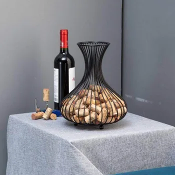 

Nordic Wine Stopper Storage Basket Container Home Bar Decor Cage Rack Resin Crafts Home Accessories