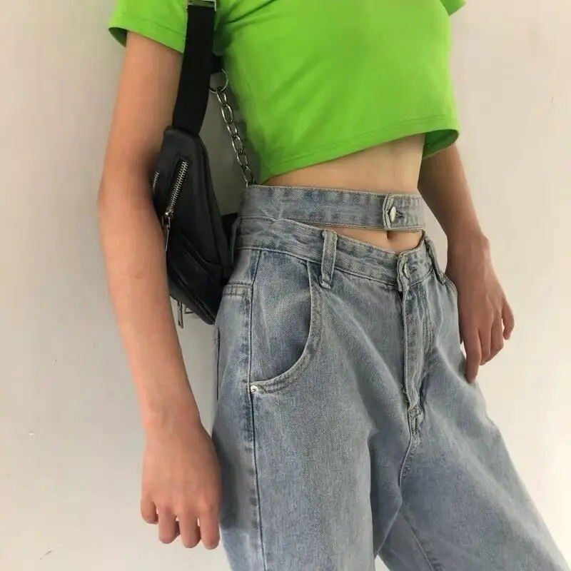

Straight Loose Jeans Women Autumn Streetwear High Waist Long Trousers Wide Leg Cowboy Flash Pants Female Fashion Wear Bottoms