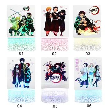 

Demon Slayer Action Anime 3D Led Figure Kimetsu no Yaiba Kamado Nezuko Kamado Tanjirou Desk Visual Model Gift Toy