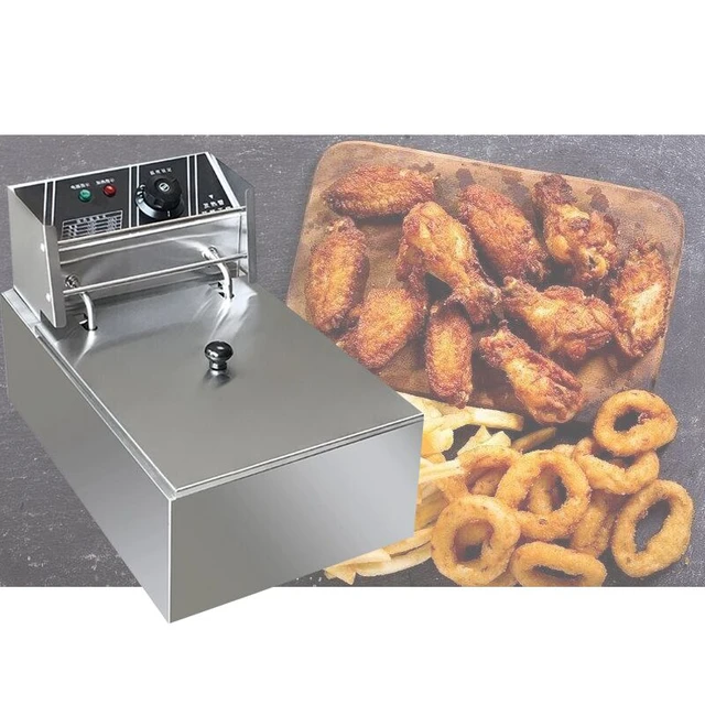 Desktop Electric Fryer Commercial Stainless Steel Fryer French Fries Machine  Single Cylinder Deep Frier Machine - AliExpress