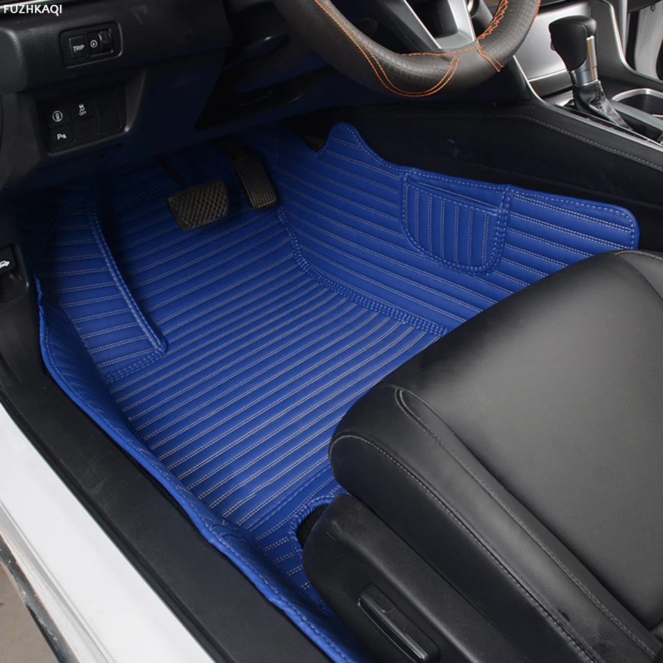 FUZHKAQI кожаные автомобильные коврики на заказ для Luxgen 7 SUV 6 SUV U6 U5 SUV 7MPV Luxgen 5/3 автомобильные коврики синий/розовый/черный/бежевый/красный