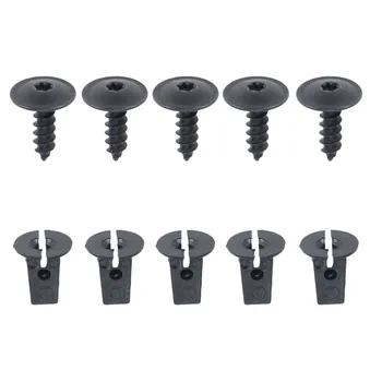 

Yetaha 10Sets Plastics Clips Fender Liner Mudguard Fastener Clips Screws For VW Passat B5 B6 B7 CC Golf MK6 Tiguan Touran Polo