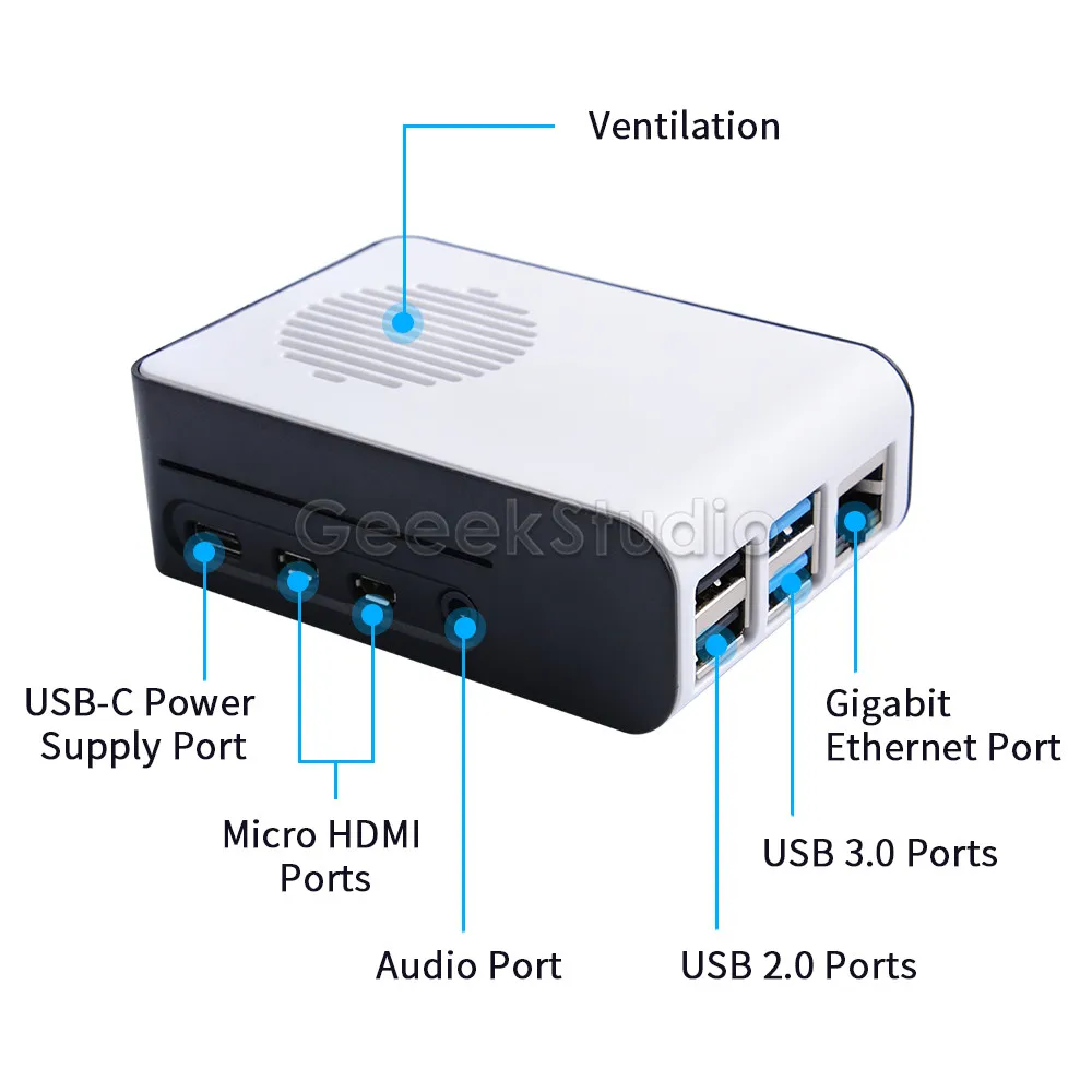 Застежка abs корпус Корпус обложка Коробка для Raspberry Pi 4 Модель B, с бликовым охлаждением вентиляторные радиаторы для Raspberry Pi 4B