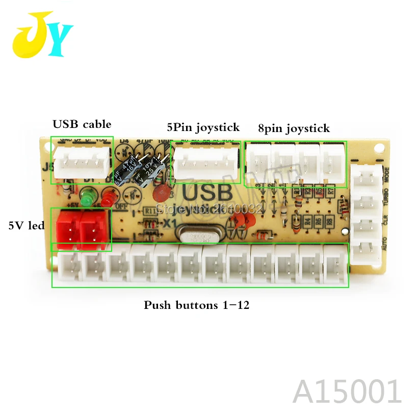Нулевая задержка аркадный USB кодировщик ПК для джойстика MAME & Fight Stick Controls 2 8 мм SANWA