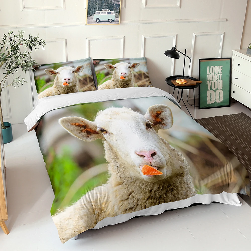 

Bed Comforter Cute Sheep Bedding Set Chichildren's Bedding Sets Home Textiles With Pillowcase King Queen Single Double Size