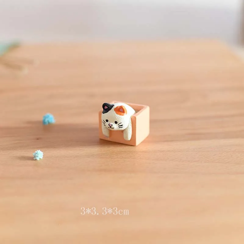 1 шт., милая Статуя Кошки, модель животного, фигурка, украшение для дома, стеклянный декор, миниатюрное ремесло, сделай сам, садовое сказочное украшение - Цвет: 3