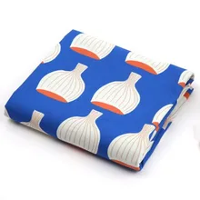 Половина ярда Импорт хлопок Оксфорд ткань с синей нижней печати ручной работы DIY рот золотой пакет сумка ткань T763