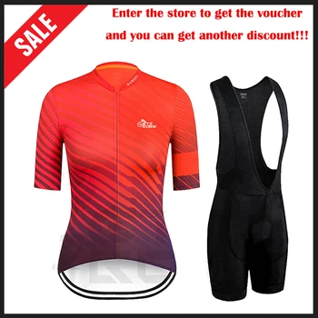 

HuanGe Cycling Jersey Set 2020 Women's Summer Mountain Bike Cycling Clothing Breathable Downhill Jersey triathlon