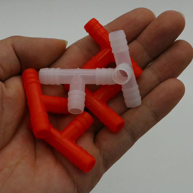 20Pcs Plastic Tee Tube Connector Pets Nipple Drinker