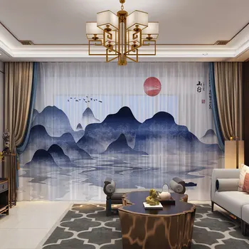 

Photo Window Drapes Luxury 3D Curtains For Living room Bed room Office Home Mountains Sky Sun curtains