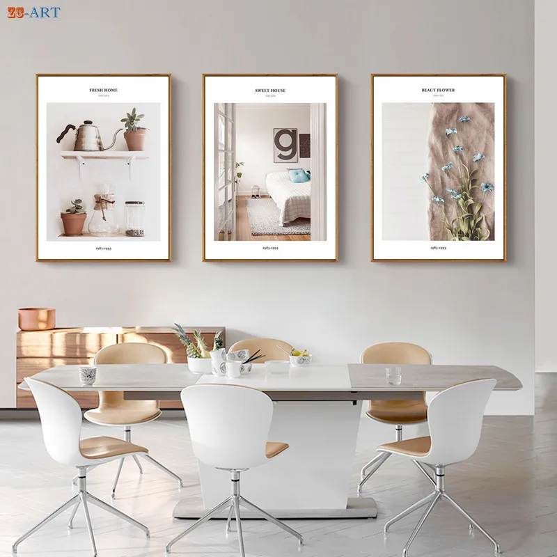 Свежий Дом сладкий дом цветок Картина на холсте настенное искусство буква G