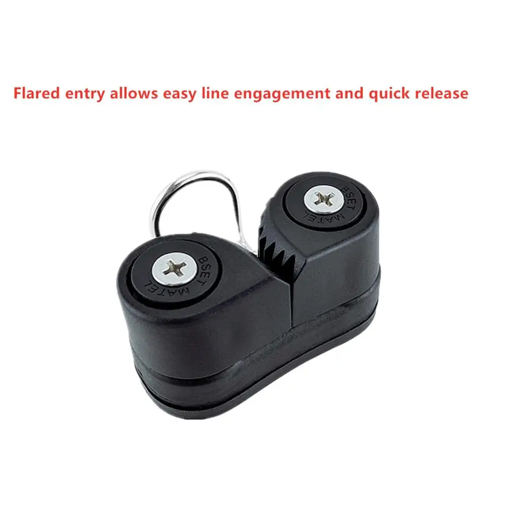 

Double Nylon Boat Fast Entry Cam Cleat With Leading Rings Ball Bearings Rope Clamp Pilates Equipment Boat Cleats Kayak Marine