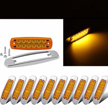 

2pcs -10 pcs Car truck LED yellow side light Side Marker thin Light LED Chrome 12/24V For Freightliner etc Dimension