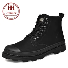 Hohner/черные теплые зимние мужские ботинки ботильоны из
