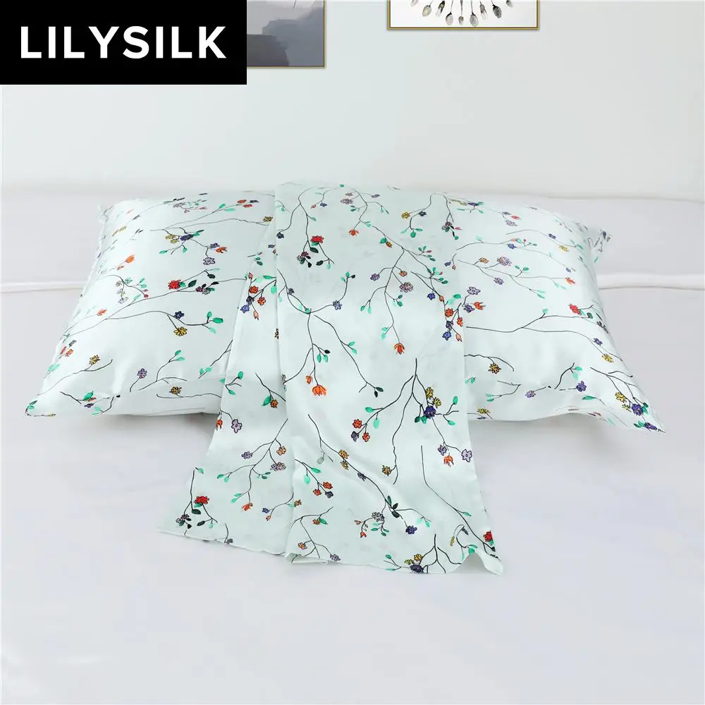 Наволочка LilySilk из 100 шелка с принтом на молнии | Дом и сад