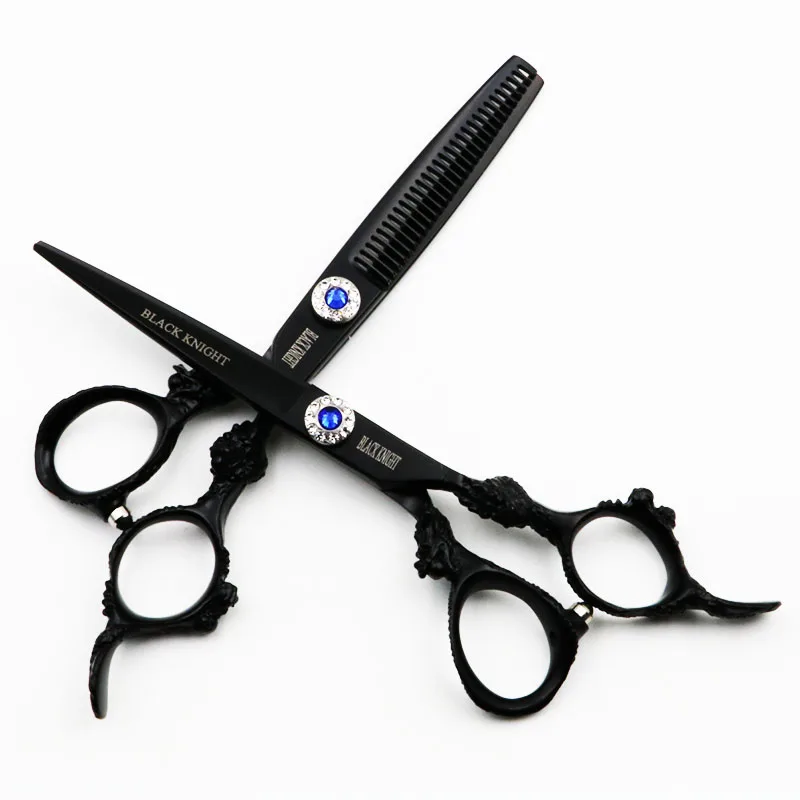 

Professional Pet Dog Hair Scissors Black Dragon Handle 6 Inch Cutting and Thinning Scissors Pet Grooming Shears