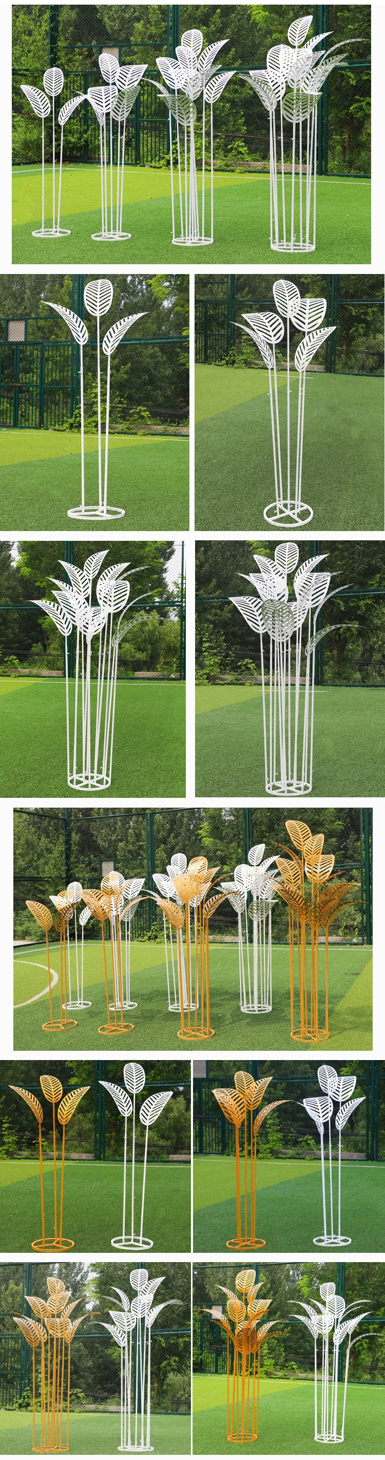 JAROWN New Wedding Props Iron Banana Tree Leaf Free Size Road Lead Wedding Stage Layout Background T Station Decoration  (16)