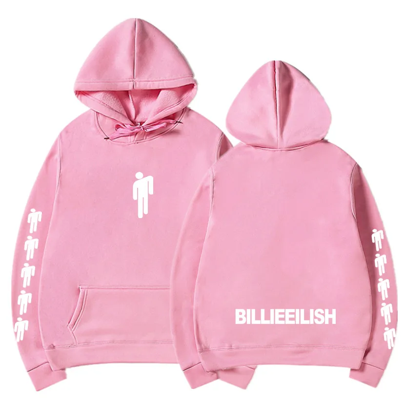 Billie Eilish, модная,, Повседневная Уличная одежда, толстовки с принтом, толстовки для женщин/мужчин, розовые свитшоты - Цвет: Pink 83
