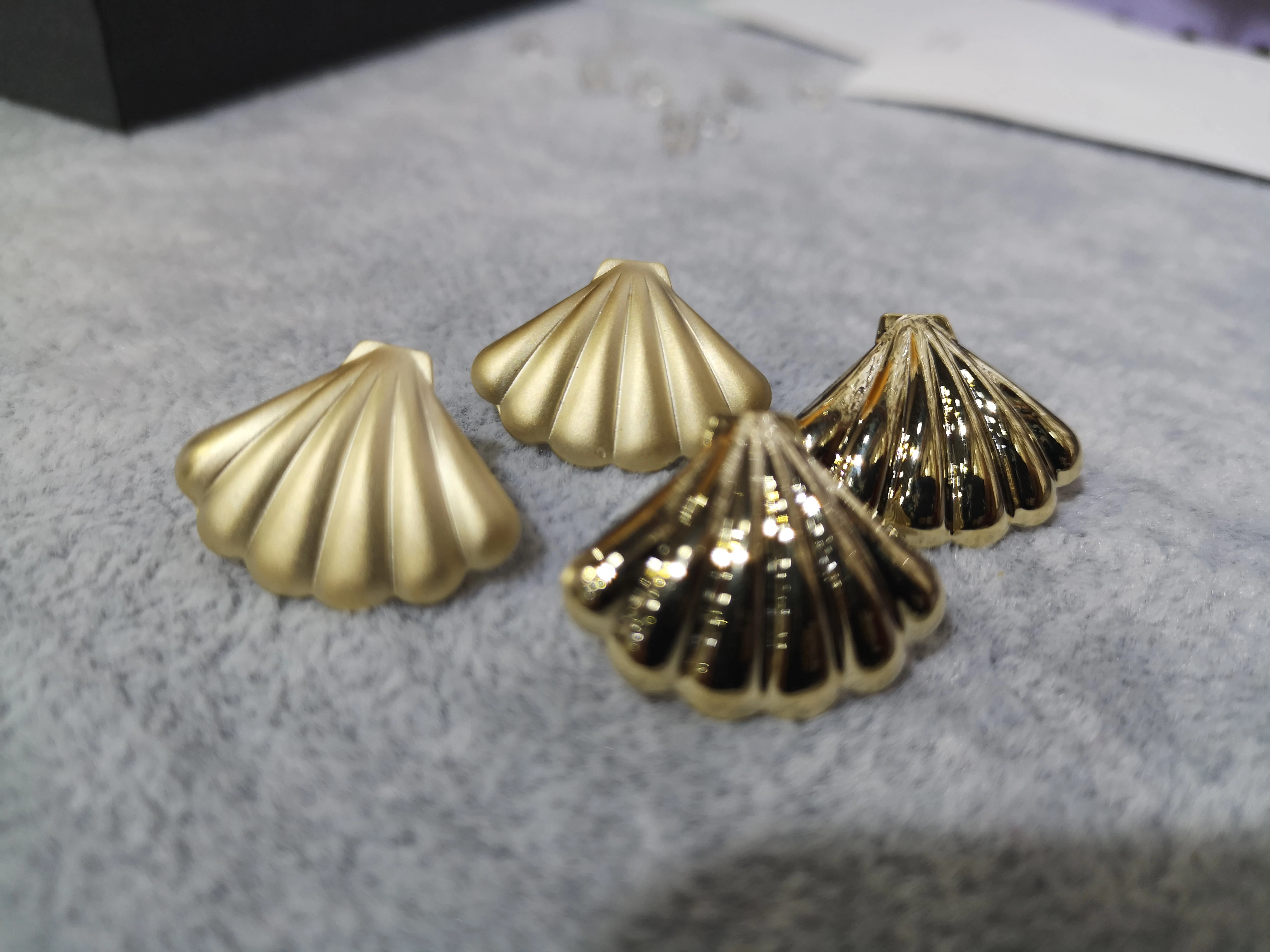 

Vintage Drop Dangle Earrings For Women Geometric ZA Metal Statement Earrings Gold Color shell Simple Punk Jewelry
