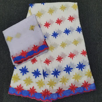 

Hot sale embroidered three colors magic stars design with stones 100% Cotton Fabric HLS116,Free shipping Swiss Voile Lace Fabric