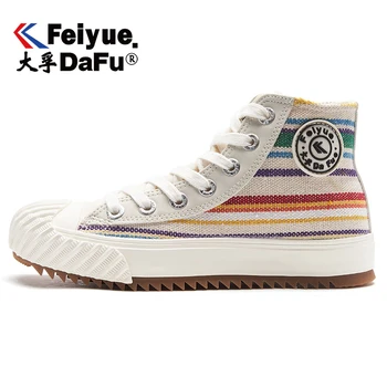 

DafuFeiyue High-top Canvas Shoes 855 Autumn Style Vulcanized Shoes Flats Shoes Women Men Elastic Insole 2 Colors Casual Sneaker