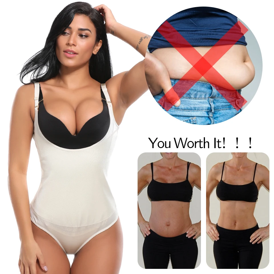 Women Body Shaper Bodysuit Thong Tummy Control