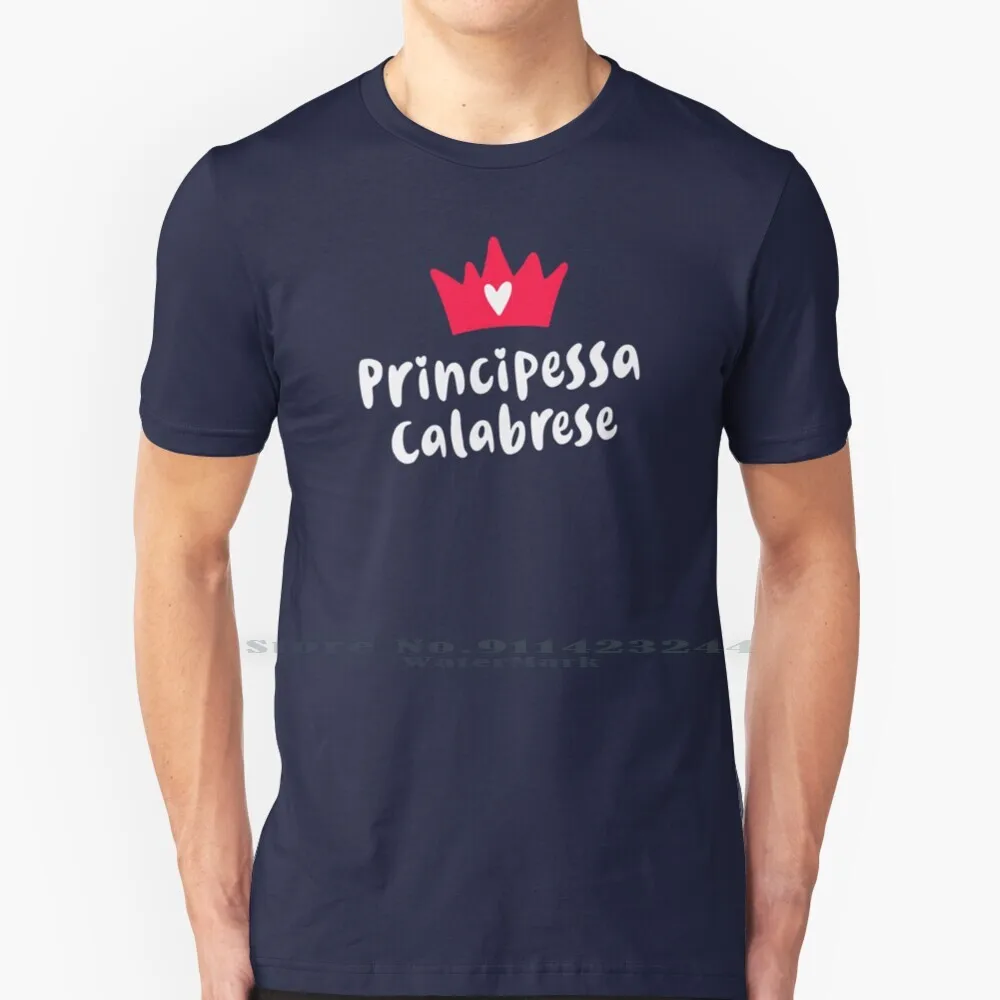 Calabria Roots Principessa Calabrese Maglietta Principessa Calabrese 100% Puro Cotone Radici Italiane Per Lei Orgoglio Italiano Calabria