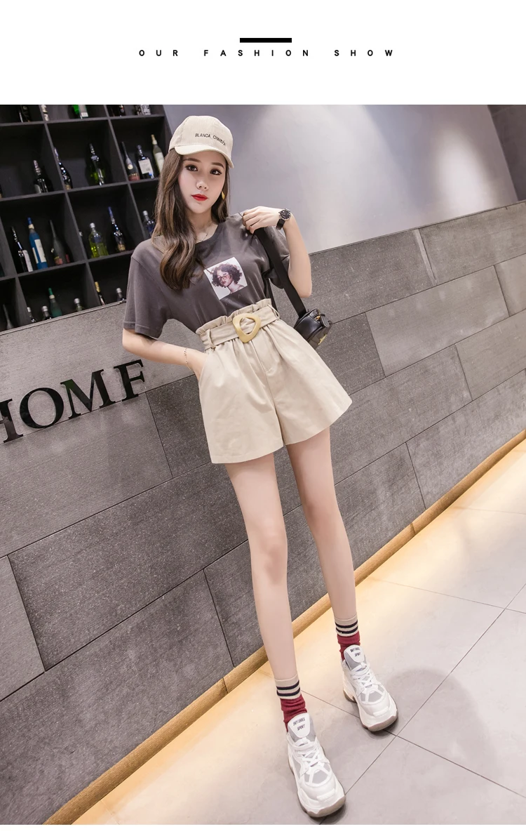 New autumn High waist Elastic shorts women fashion elegant Korean version female shorts