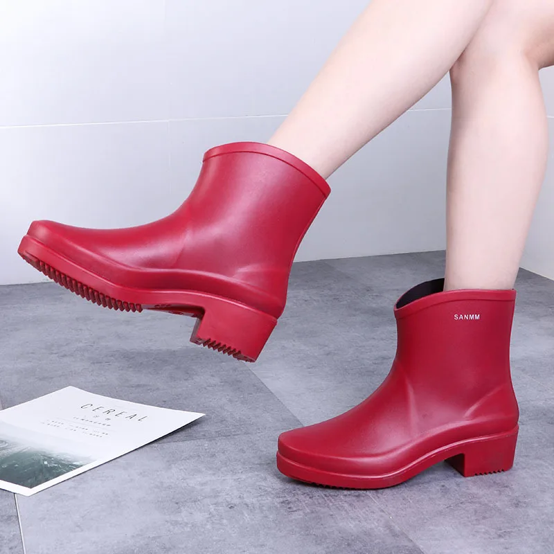 E TOY WORD Fashion Short Rain Boots Women adult PVC rain boots waterproof rubber boots for women non-slip work Martin boots