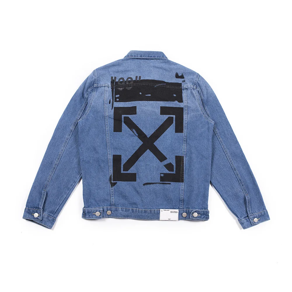 

Off 19 Early Autumn New Style Ow Popular Brand 99 with Numbers Impressionist Lettered Washing Water Jeans Coat Men And Women Cou