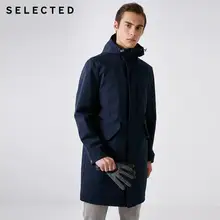 Мужские весенние темные клетчатые пальто средней длины с капюшоном S | 4191OM511