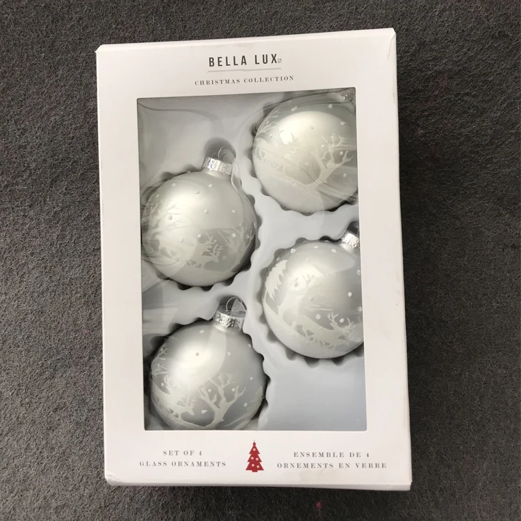 

Christmas tree decorations glass creative ornaments small pieces export 6.5 or 8 or 10cm deer balls 4 gift boxes