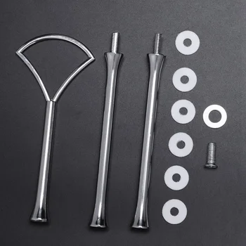 

New 1 set 2 3 Tier Cake Plate Stand Heavy Metal Center Handle Fitting Hardware RodShape:Fan Color:Silver Amount:1 Sets