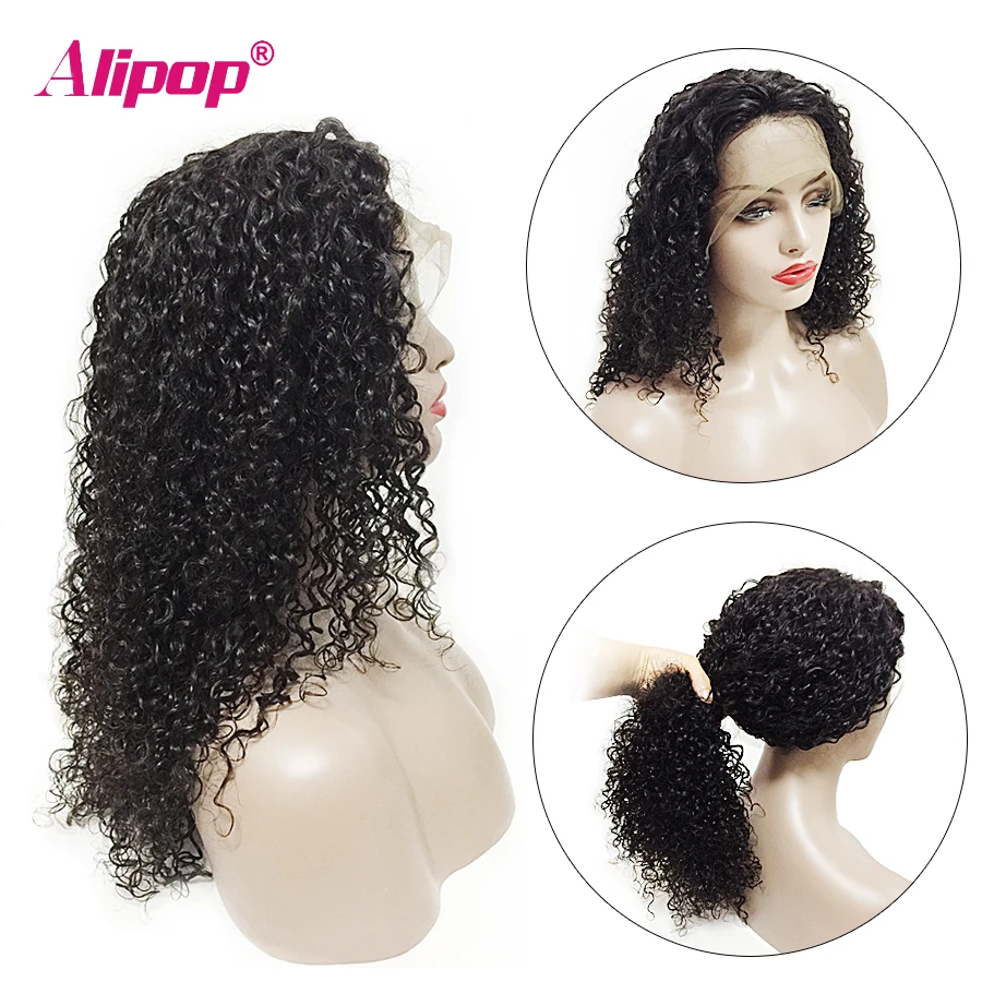 

Alipop T Part Pre Plucked Lace Front Human Hair Wigs For Women Malaysian Curly Remy Human Hair lace wig with Baby Hair