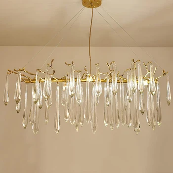 

New Lighting Great Artistic Branches Chandeliers Icing colorful Chandelier Light Lighting Hotel Chandeliers Chandelier Copper