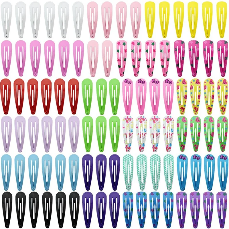 

100Pcs 2 Inch Hair Clips No Slip Metal Hair Clips Snap Barrettes for Girls Toddlers Kids Women Accessories 20 Colors (Assorted C