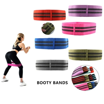

Unisex Resistance Bands Elastic Fabric Rubber Booty Bands Set Non-slip Circle Loop Workout Bands for Butt Legs Thigh Hip Trainer