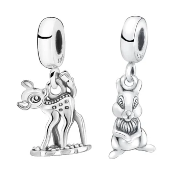 

Genuine 100% 925 Sterling Silver Beads Spotted Deer Samp Charm fit Original European Bracelets Women DIY Jewelry