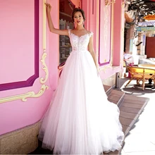 Verngo ТРАПЕЦИЕВИДНОЕ свадебное платье с кружевной аппликацией Свадебные платья Элегантное свадебное платье с открытой спиной платье невесты Casamento Gelinlik