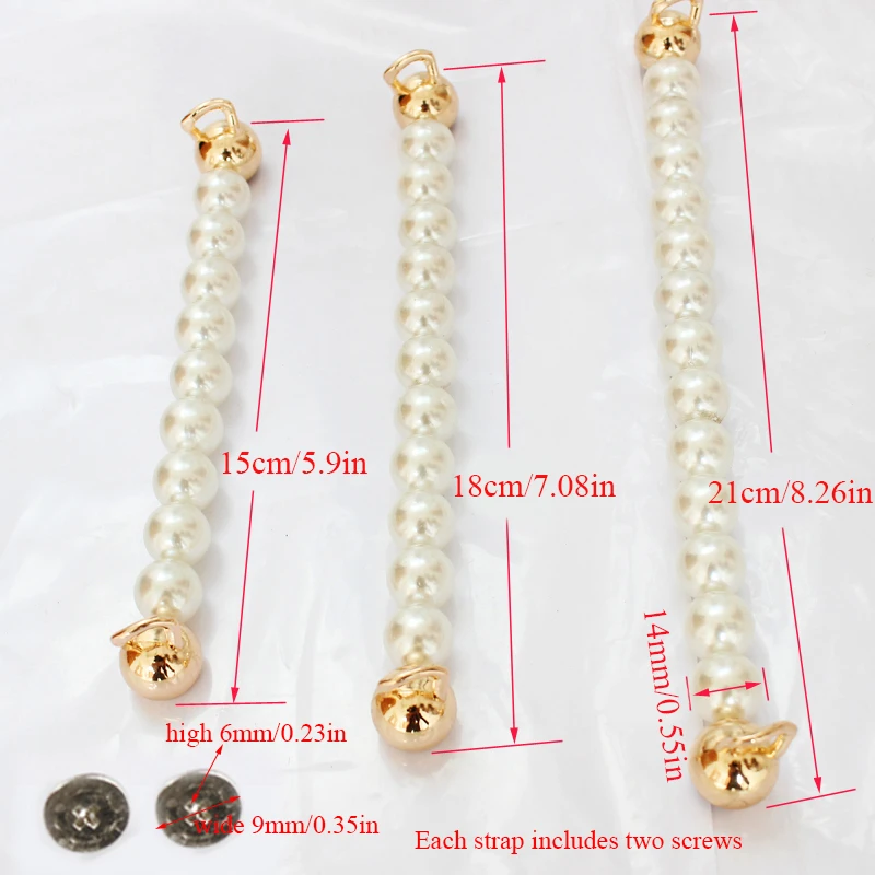 Imitate Pearl Beaded Women Purse Strap 15/18/21cm Fashion DIY Bag Chain Replacement Bag Belt Bag Accessories Short Obag Handle