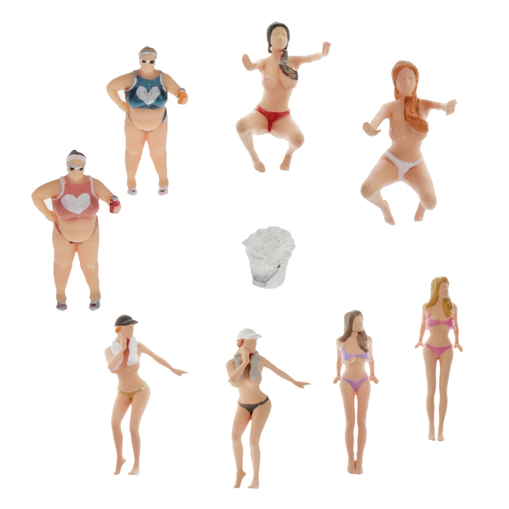 1:64 Bikini Car Wash Model People Miniature Figures Resin Character Model Toys