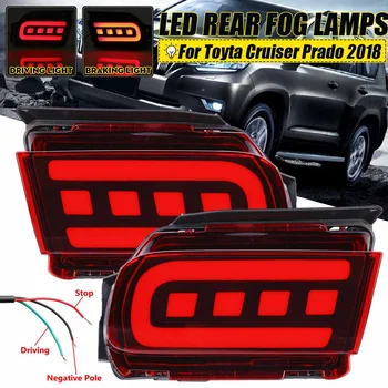 

Pair Car LED Reflector Rear Fog Lamp Fog Light Brake Light Turn Signal for Toyota Cruiser Prado 2018 2 Function Car Accessories