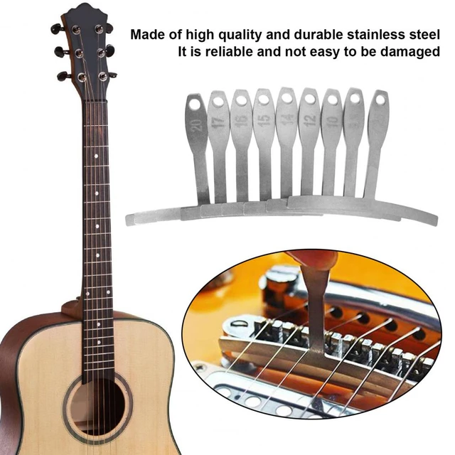 ARGENT)9 PIÈCES GUITARE Rayon Jauge Acier Inoxydable T-forme Règle