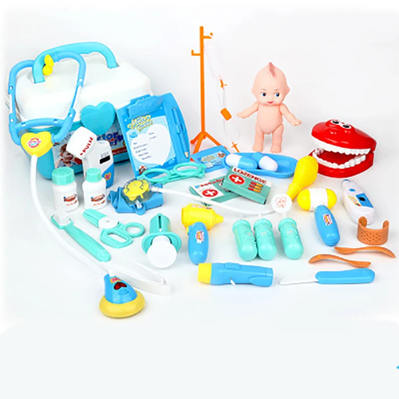 Детское моделирование чемодана стетоскоп медицинский прибор Детский Набор доктора игрушка портативный медицинский шкаф образовательная игра малыш
